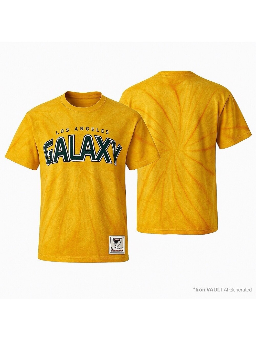 Los Angeles Galaxy Mitchell & Ness Tie-Dye T-Shirt Yellow Large MLS